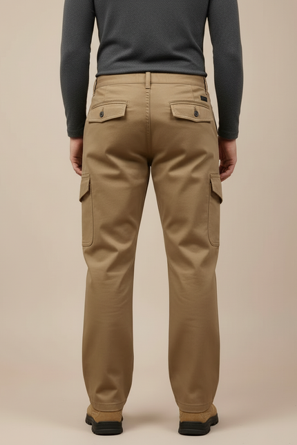 Pantalon Cargo Coupe Droite - Kaki Toile - vue 2