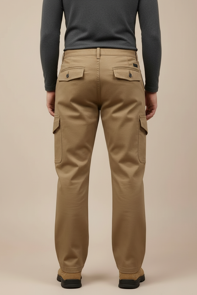 Pantalon Cargo Coupe Droite - Kaki Toile - vue 2