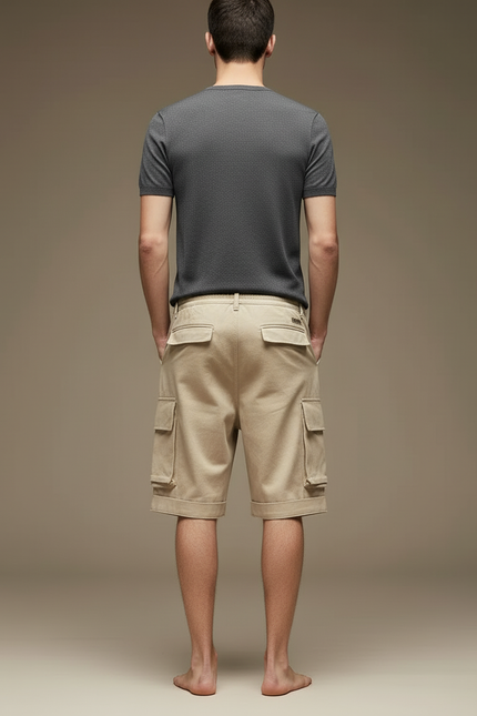 Pantalon Cargo Beige Décontracté Multi-Poches Homme - Toile - vue 2