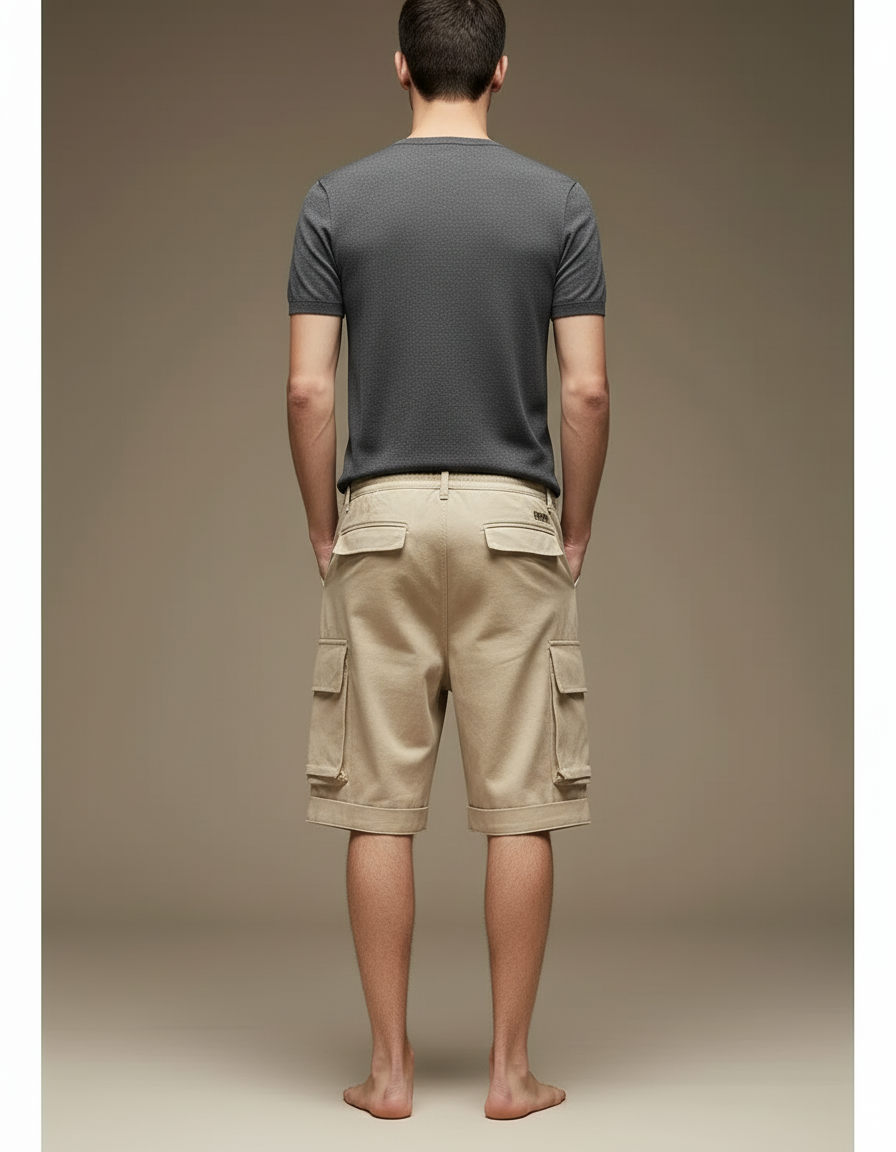 Pantalon Cargo Beige Décontracté Multi-Poches Homme - Toile - vue 2