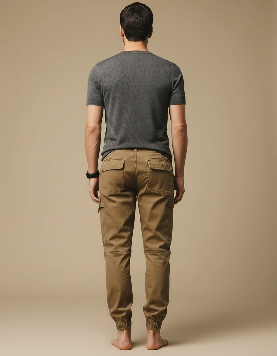 Pantalon Cargo Vintage Homme - Kaki Toile - vue 2