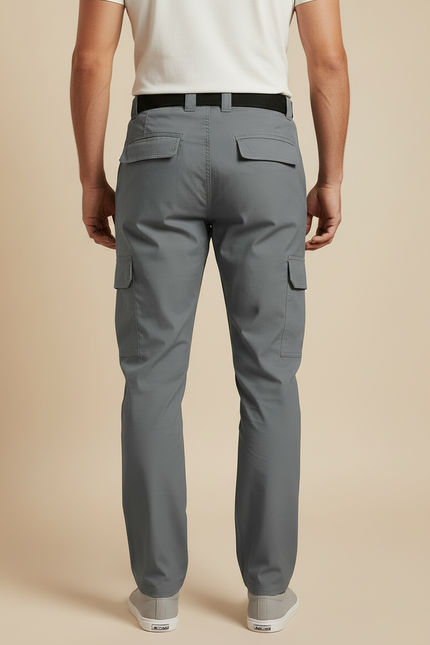 Pantalon Cargo Gris Homme Tactique Multi-Poches Respirant - Polyester - vue 2