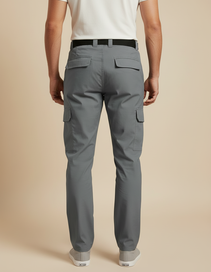 Pantalon Cargo Gris Homme Tactique Multi-Poches Respirant - Polyester - vue 2