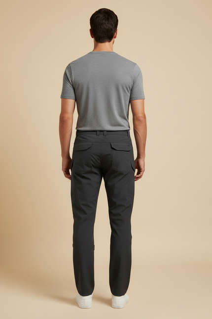 Pantalon Cargo Homme Gris Anthracite Décontracté Multipoches - Polyester - vue 2