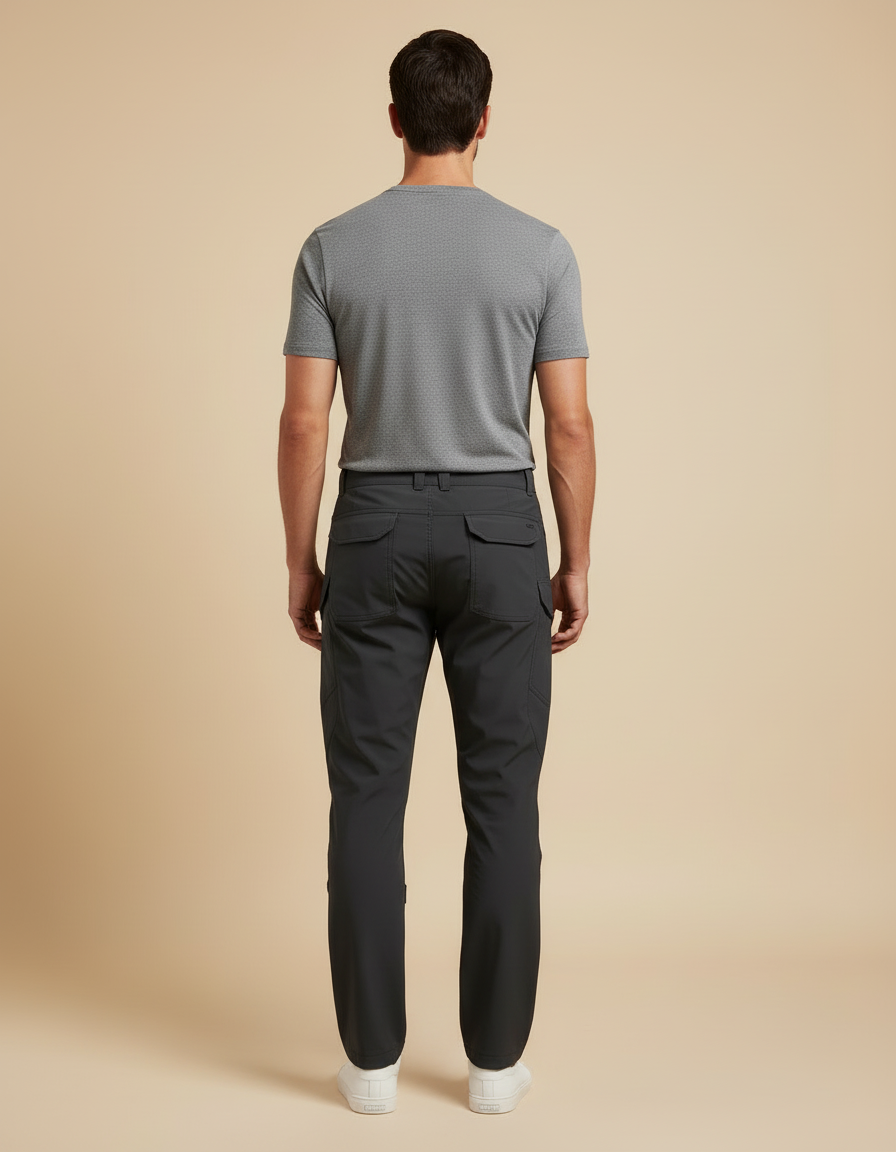 Pantalon Cargo Homme Gris Anthracite Décontracté Multipoches - Polyester - vue 2