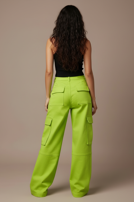 Pantalon Cargo Vert Ample Multi-Poches Femme - Toile - vue 2