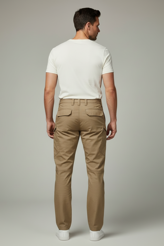 Pantalon Cargo Homme Kaki Multipoches Tactique Résistant - Polyester - vue 2