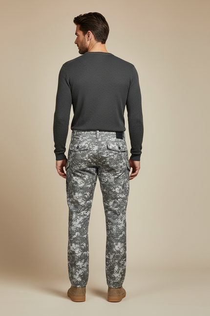 Pantalon Cargo Camouflage Digital Gris Homme Militaire - Toile - vue 2