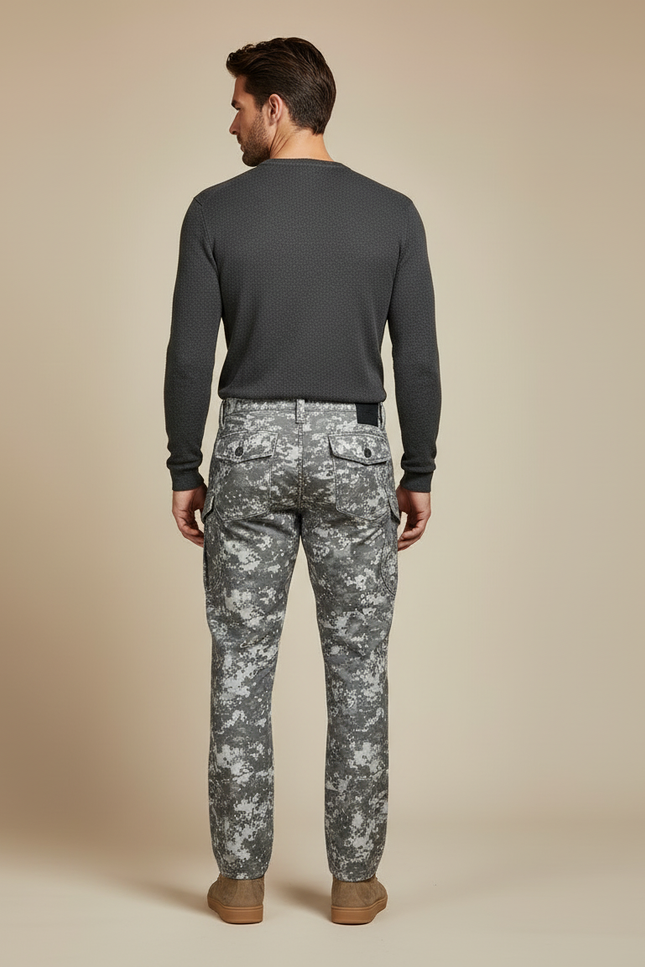 Pantalon Cargo Camouflage Digital Gris Homme Militaire - Toile - vue 2