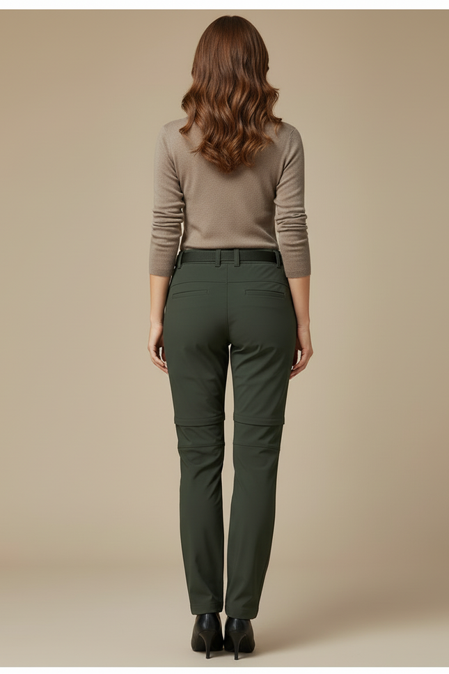 Pantalon Cargo Convertible Vert Respirant Femme Randonnée - Kaki Polyester - vue 2