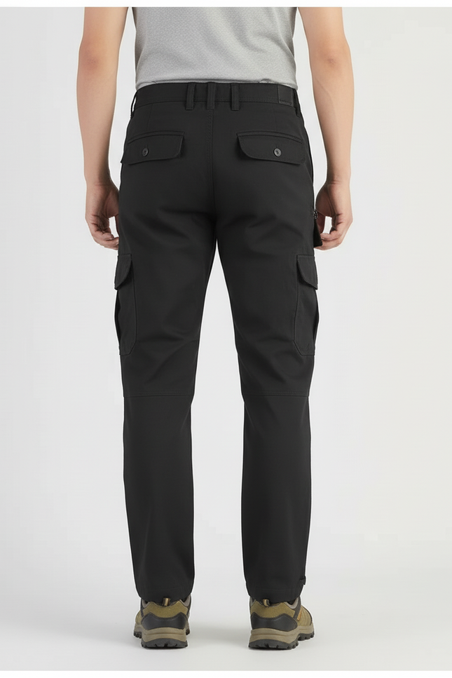 Pantalon Cargo Noir Homme Multipoches Confortable Casual - Polyester - vue 2