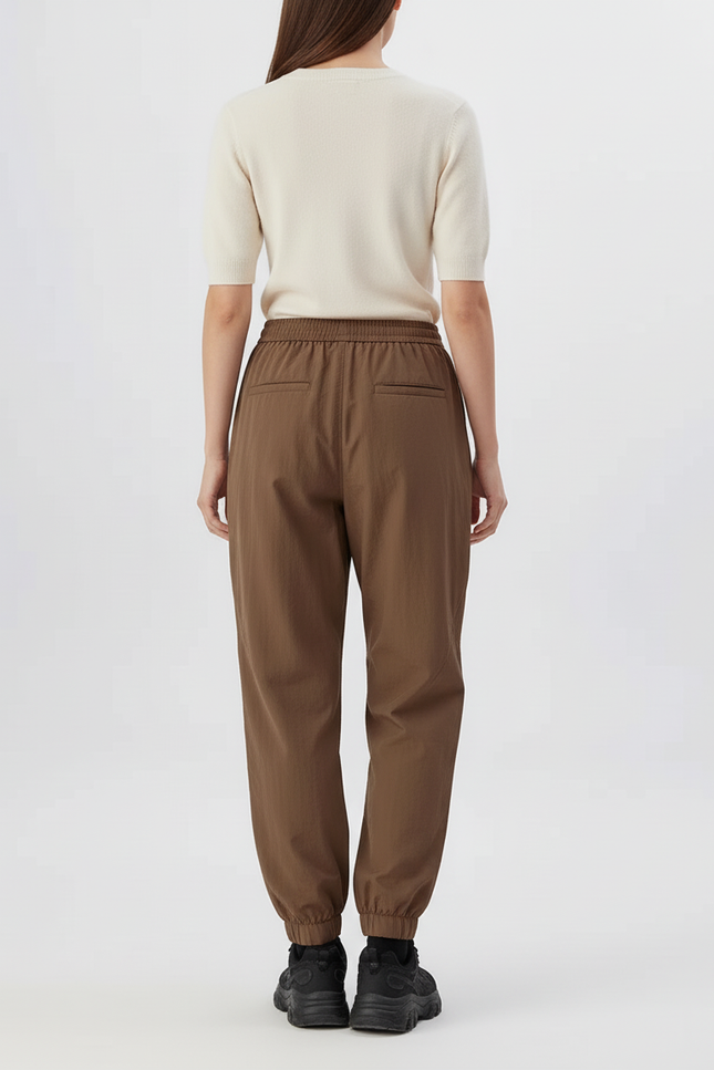 Pantalon Cargo Marron Ample Décontracté Jogger Femme - Polyester - vue 2
