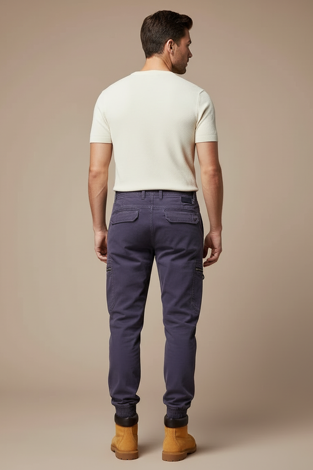 Pantalon Cargo Violet Homme Ample Patchwork Coton - vue 2