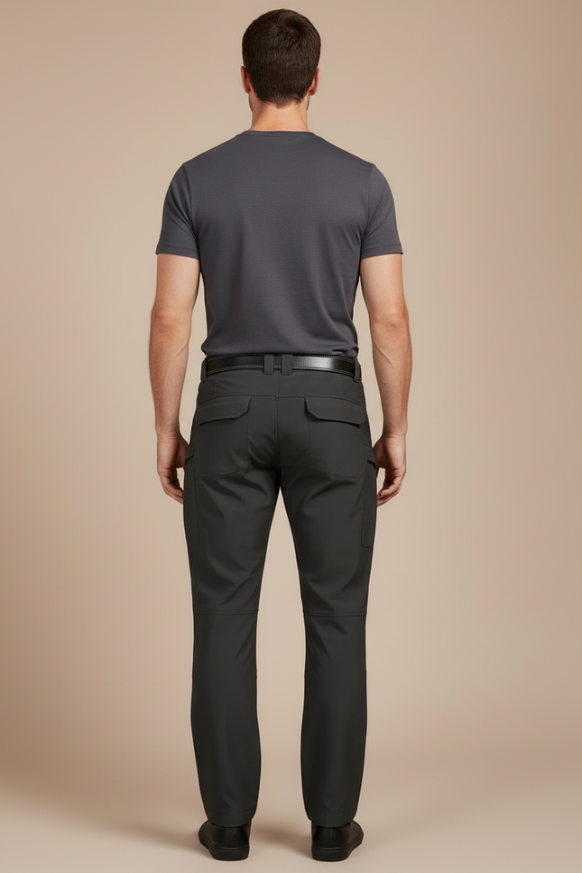 Pantalon Cargo Avec Ceinture - Gris Polyester - vue 2