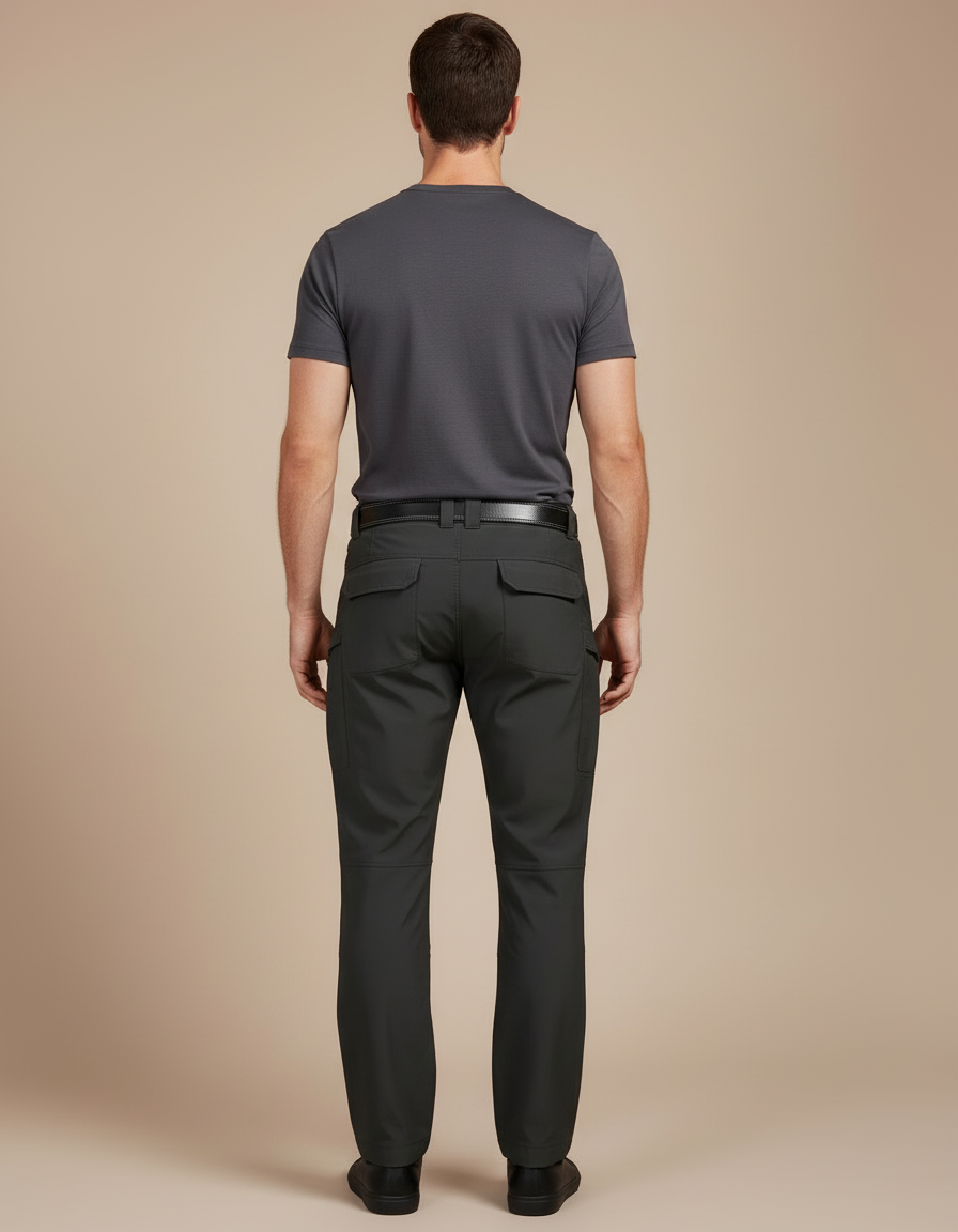 Pantalon Cargo Avec Ceinture - Gris Polyester - vue 2