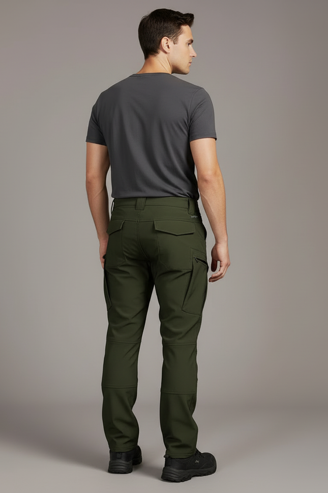 Pantalon Cargo Stretch - Vert Polyester - vue 2