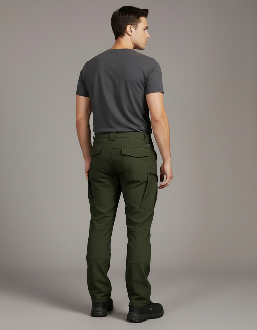 Pantalon Cargo Stretch - Vert Polyester - vue 2