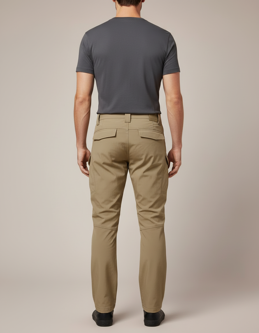 Pantalon Cargo Beige Tactique Homme Coupe Droite - Polyester - vue 2