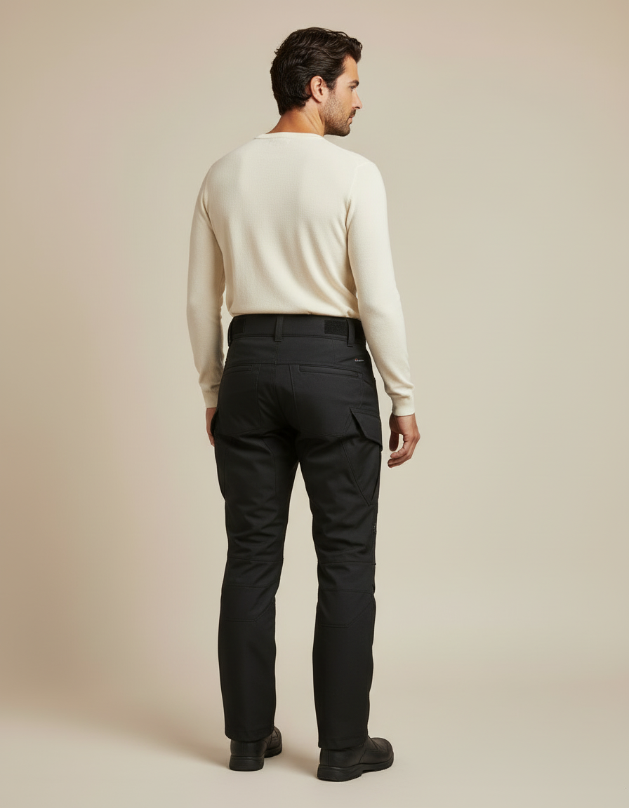 Pantalon Cargo Noir Tactique Résistant Homme - Polyester - vue 2