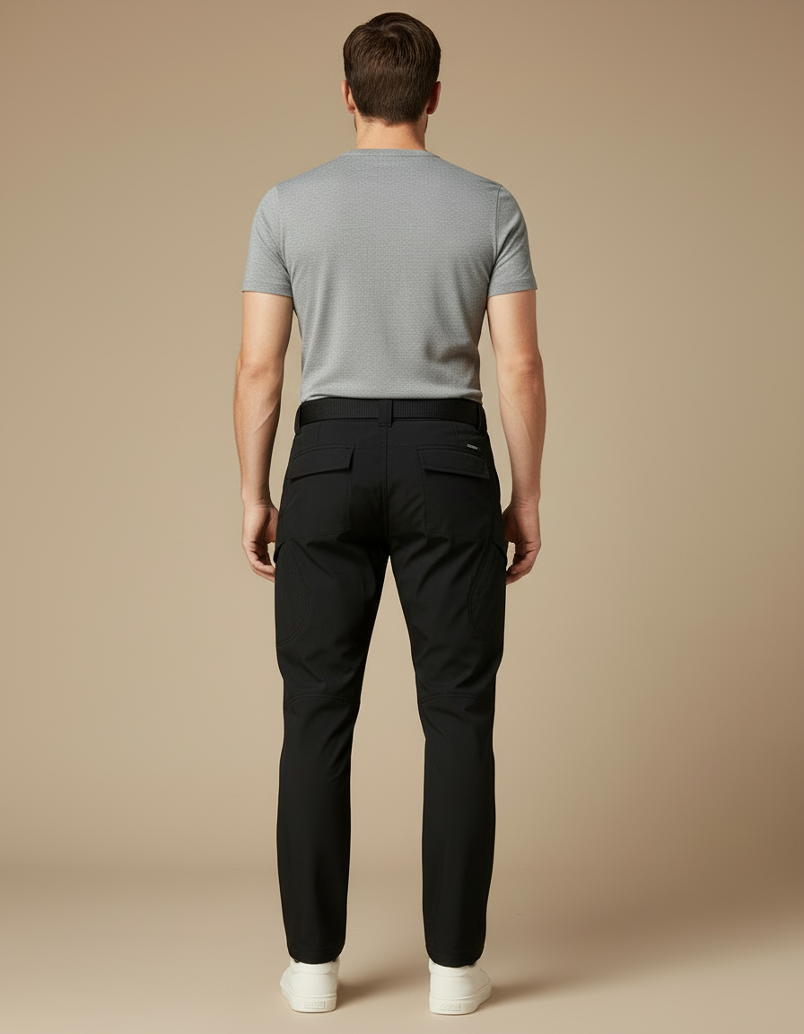 Pantalon Cargo Noir Tactique Multipoches Homme Décontracté - Polyester - vue 2