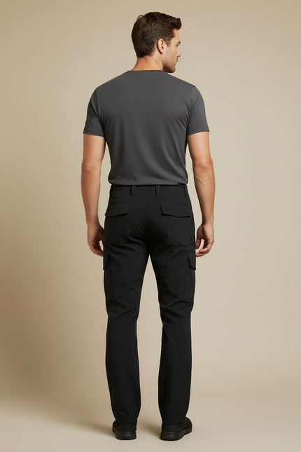 Pantalon Cargo Homme Noir Léger Séchage Rapide - Polyester - vue 2