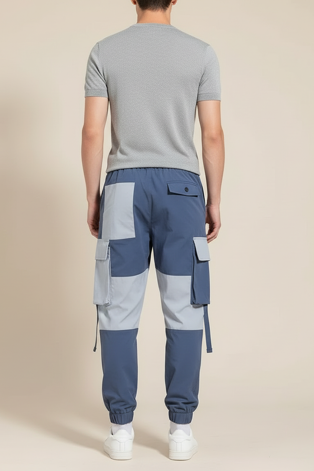 Pantalon Bleu Cargo - Polyester - vue 2