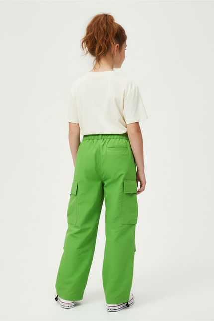 Pantalon Cargo Fille Vert Parachute - Polyester - vue 2