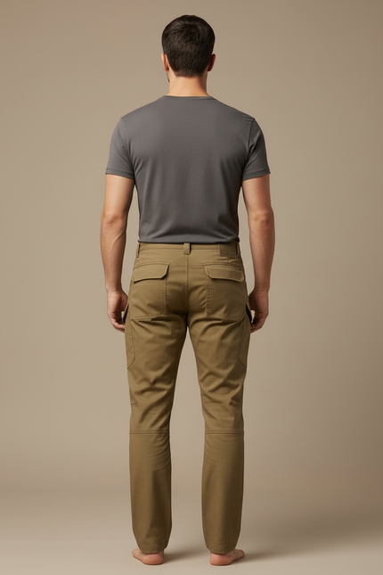 Pantalon Cargo Homme Kaki Décontracté Multi-Poches - Toile - vue 2