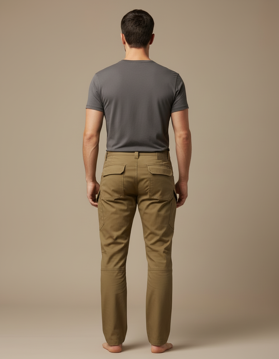 Pantalon Cargo Homme Kaki Décontracté Multi-Poches - Toile - vue 2