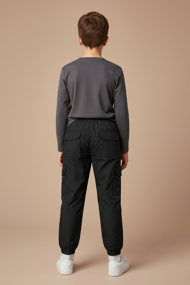 Pantalon Cargo Noir Décontracté Coton Garçon - Polyester - vue 2