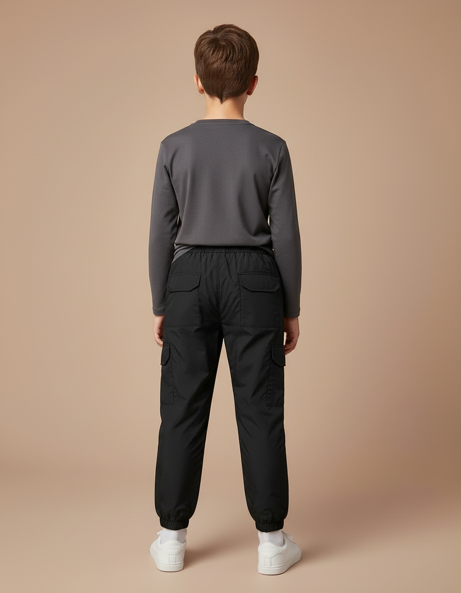 Pantalon Cargo Noir Décontracté Coton Garçon - Polyester - vue 2