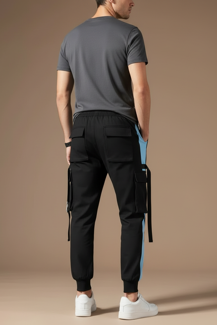 Pantalon Cargo Avec Sangle Homme - Noir Polyester - vue 2
