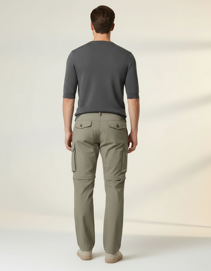 Pantalon Cargo Kaki Convertible Léger Zippé Homme - Polyester - vue 2