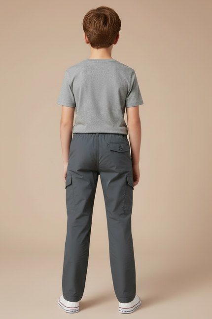Pantalon Cargo Gris Décontracté Léger Multipoches Garçon - Polyester - vue 2