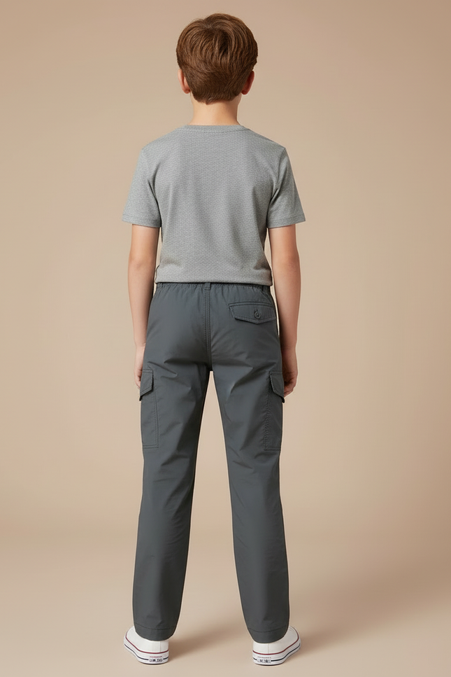 Pantalon Cargo Gris Décontracté Léger Multipoches Garçon - Polyester - vue 2