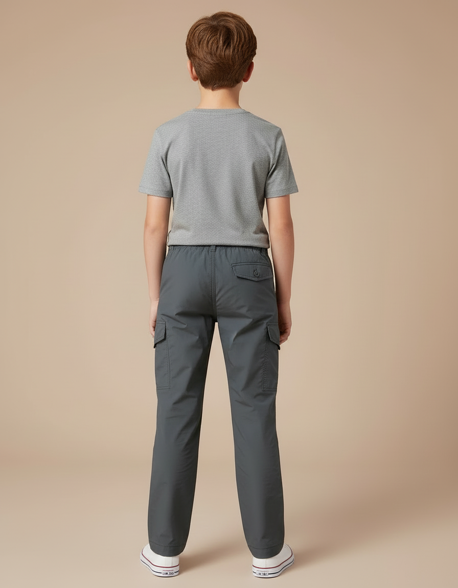 Pantalon Cargo Gris Décontracté Léger Multipoches Garçon - Polyester - vue 2