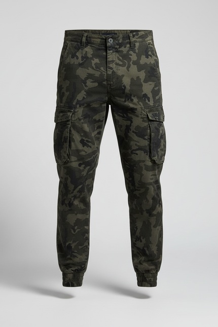 Pantalon Cargo Camouflage Militaire Jogger Multi-Poches - Imprimé Toile - vue 3