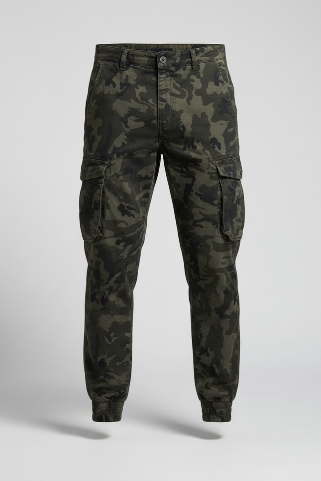 Pantalon Cargo Camouflage Militaire Jogger Multi-Poches - Imprimé Toile - vue 3