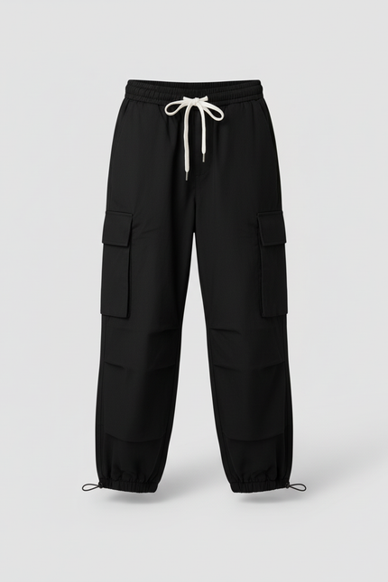 Pantalon Cargo Noir Ample Multipoches Enfant - Polyester - vue 3