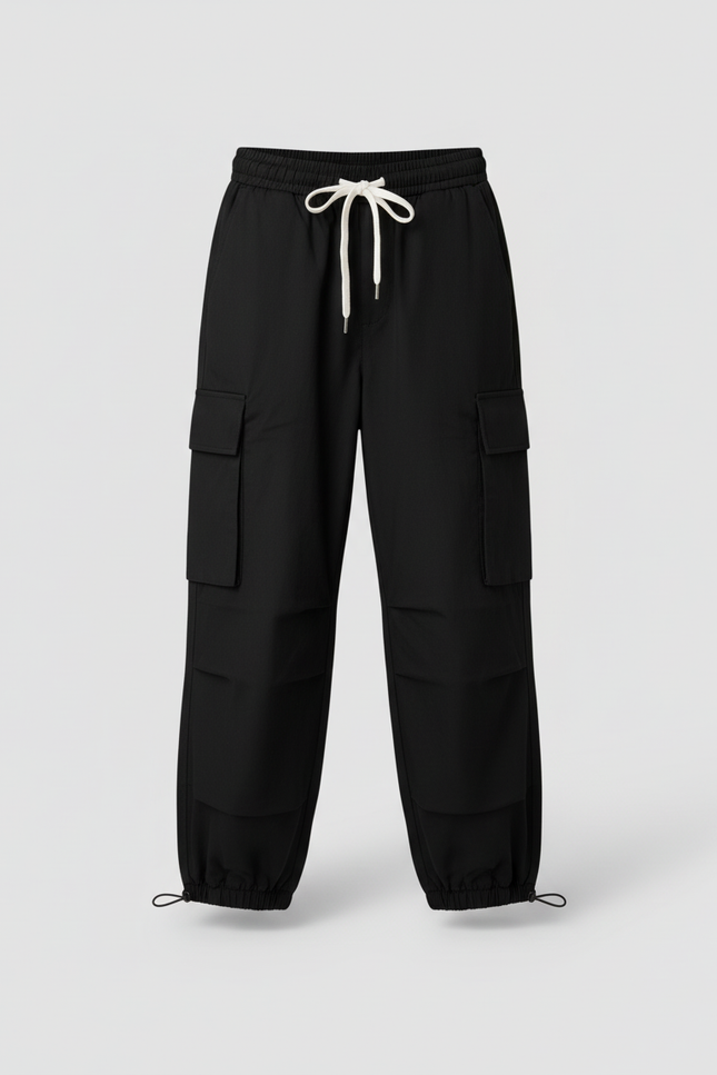 Pantalon Cargo Noir Ample Multipoches Enfant - Polyester - vue 3