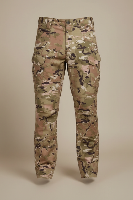 Pantalon Cargo Camouflage Militaire Multi-Poches Durable - Multicolore Toile - vue 3