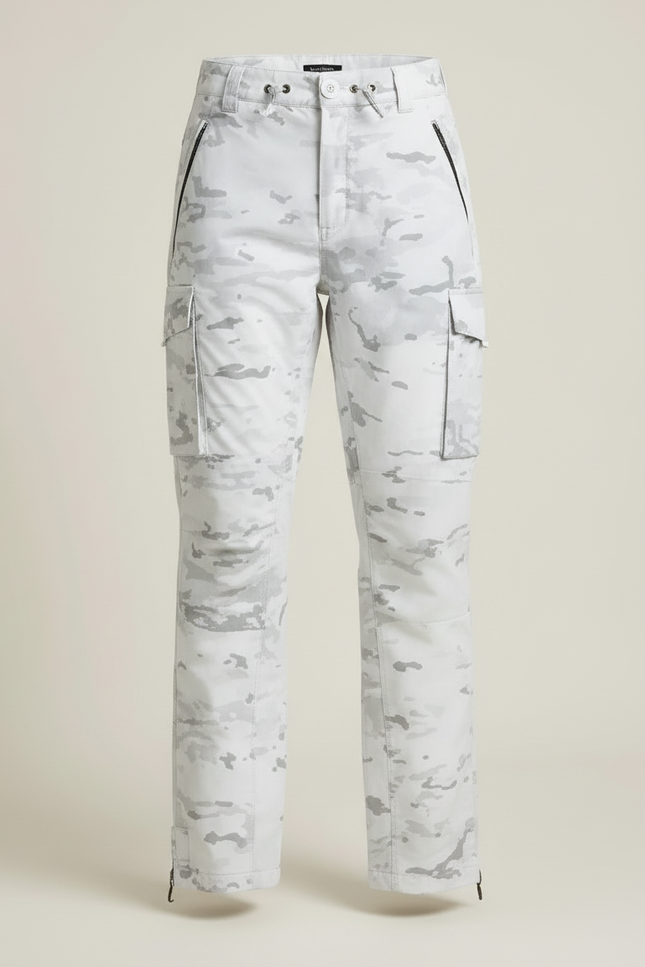 Pantalon Cargo Camouflage Blanc Ample Femme Hiver - Polyester - vue 3