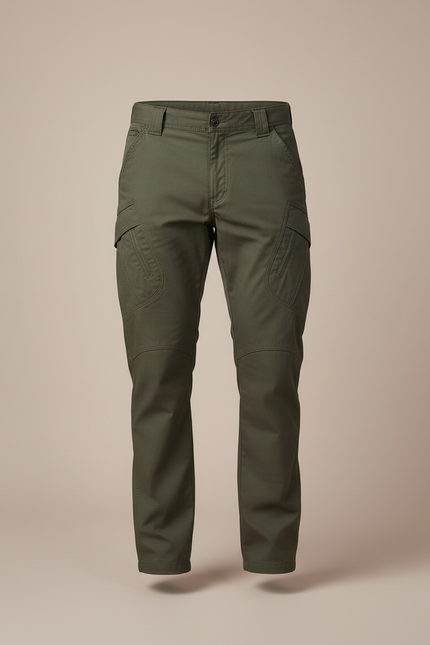 Pantalon Cargo Kaki Homme Coupe Droite Multipoches - Toile - vue 3