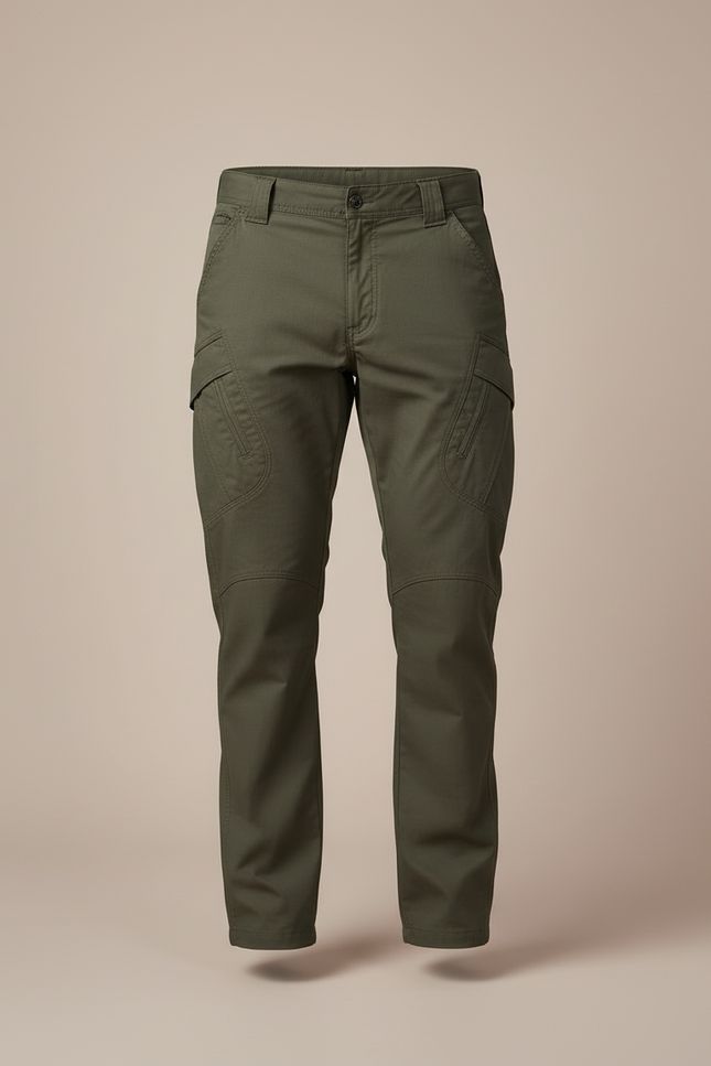Pantalon Cargo Kaki Homme Coupe Droite Multipoches - Toile - vue 3