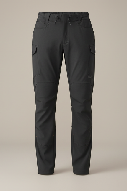 Pantalon Cargo Homme Noir Coupe Droite Décontracté - Gris Polyester - vue 3