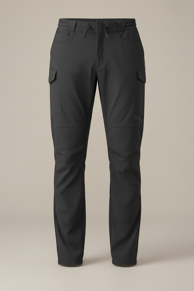 Pantalon Cargo Homme Noir Coupe Droite Décontracté - Gris Polyester - vue 3