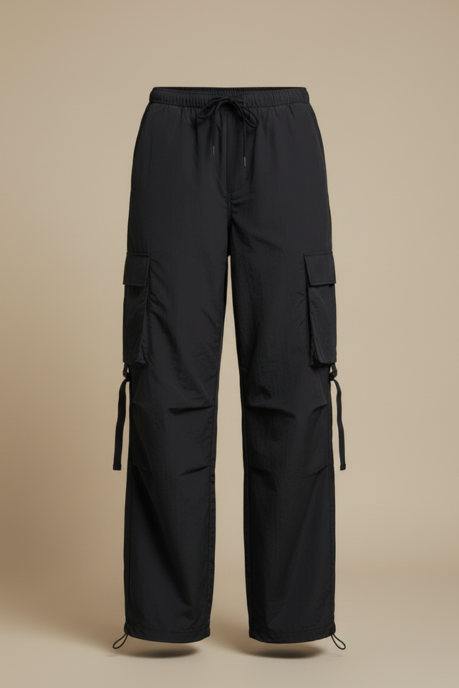 Pantalon Cargo Femme Noir Parachute Ripstop - Polyester - vue 3
