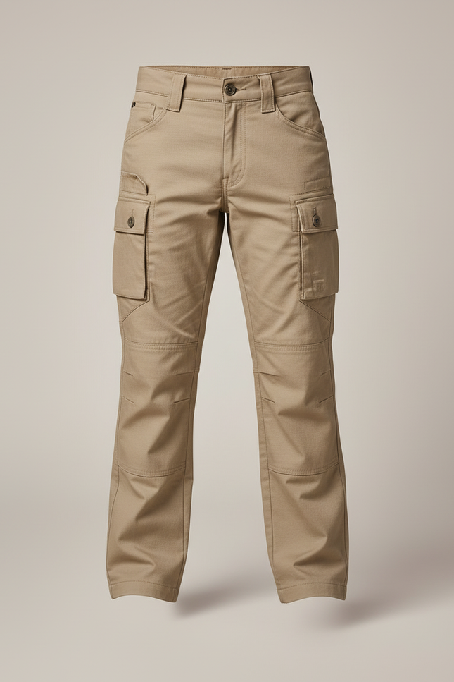 Pantalon Cargo Kaki Enfant Multipoches Résistant - Toile - vue 3