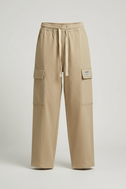 Pantalon Cargo Beige Ample Coton Multipoches Décontracté Enfant - Toile - vue 3