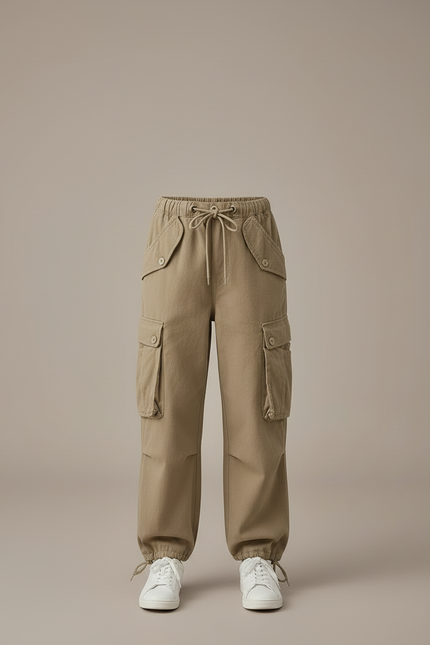 Pantalon Cargo Fille Kaki Parachute - Gabardine - vue 3